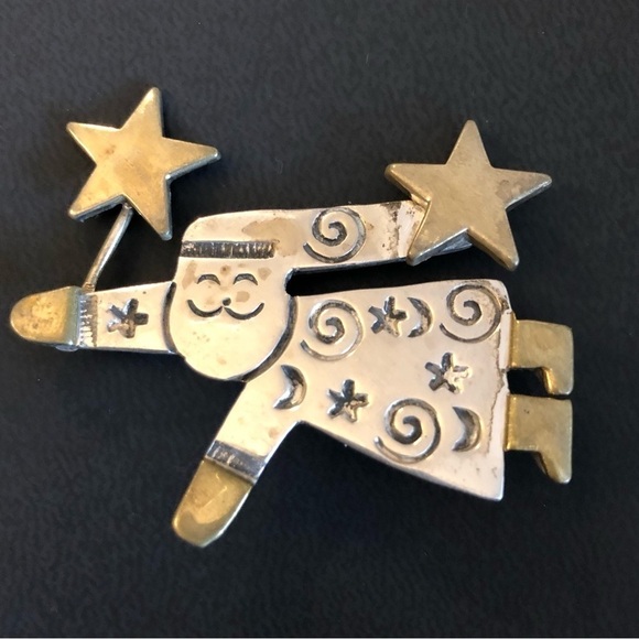 Sterling Silver 925 Stars Flying 🎅 Santa Claus. - Picture 1 of 3